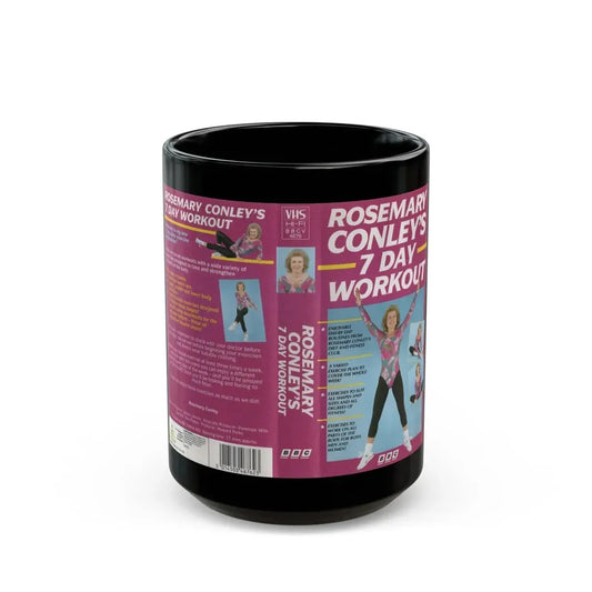 ROSEMARY CONLEYS 7 DAY WORKOUT (VHS COVER) - Black Coffee Mug 15oz - Go Mug Yourself
