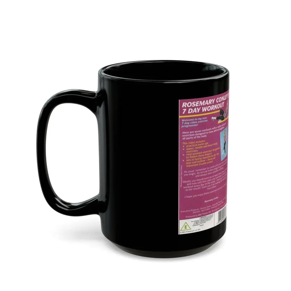 ROSEMARY CONLEYS 7 DAY WORKOUT (VHS COVER) - Black Coffee Mug - Go Mug Yourself