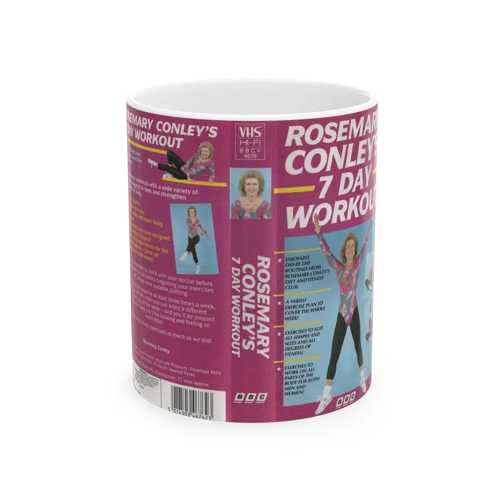 ROSEMARY CONLEYS 7 DAY WORKOUT (VHS COVER) - White Coffee Mug-11oz-Go Mug Yourself