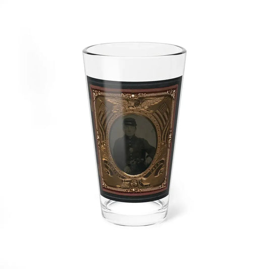Roswell K. Bishop Of Company I, 123rd New York Infantry Regiment In Uniform With Holstered Revolver (U.S. Civil War) Pint Glass 16oz 16oz - Go Mug Yourself