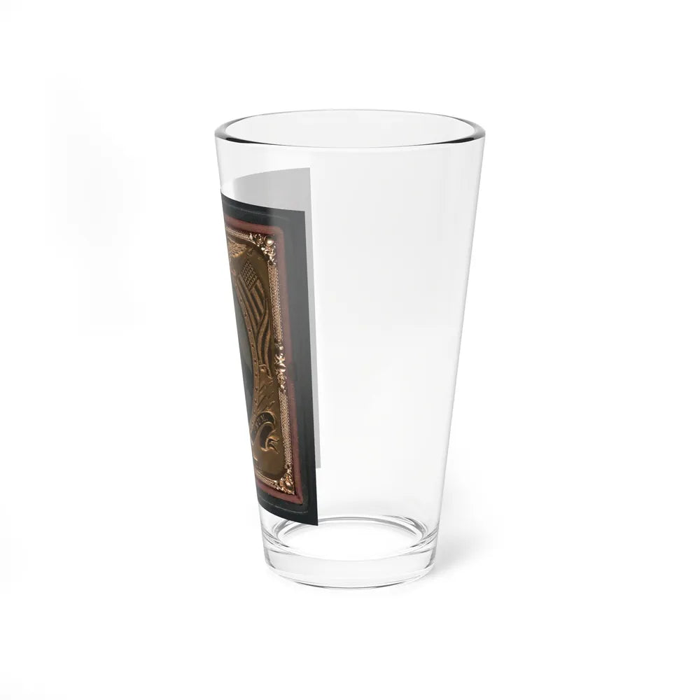 Roswell K. Bishop Of Company I, 123rd New York Infantry Regiment In Uniform With Holstered Revolver (U.S. Civil War) Pint Glass 16oz-Go Mug Yourself