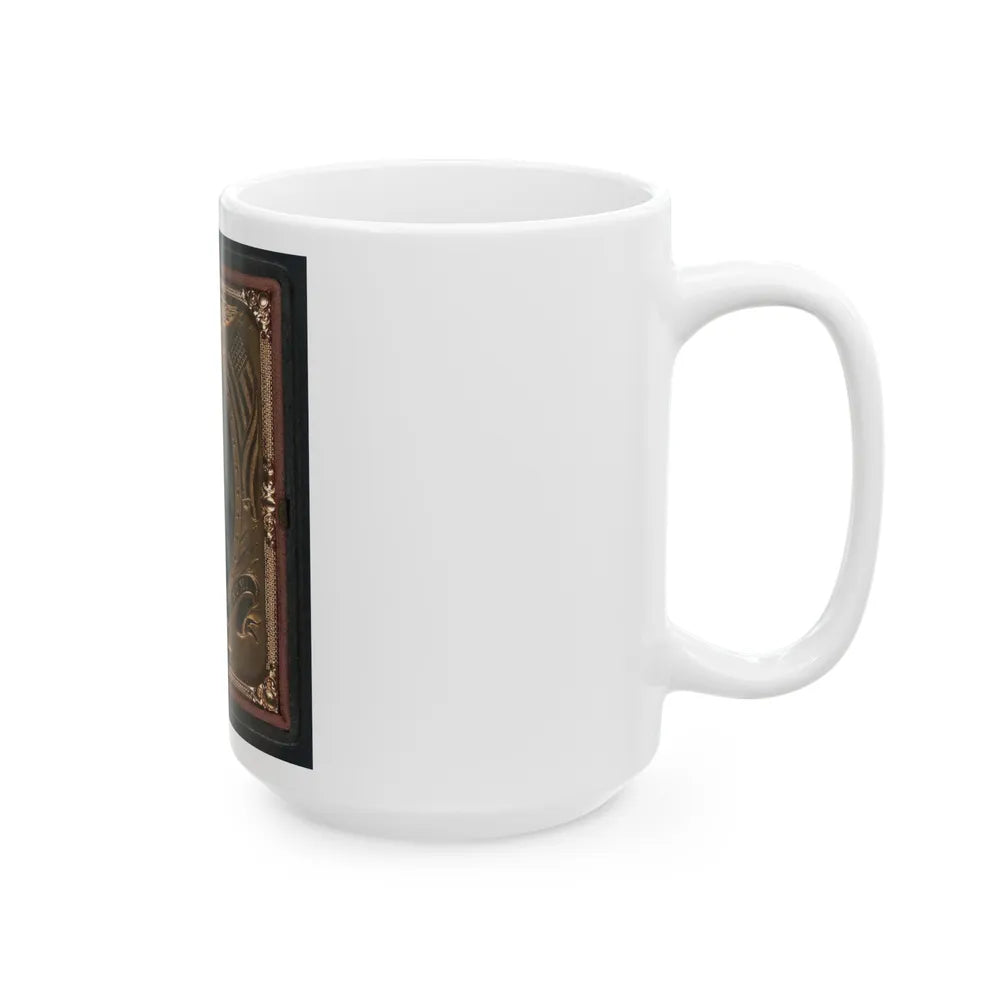 Roswell K. Bishop Of Company I, 123rd New York Infantry Regiment In Uniform With Holstered Revolver (U.S. Civil War) White Coffee Mug-Go Mug Yourself