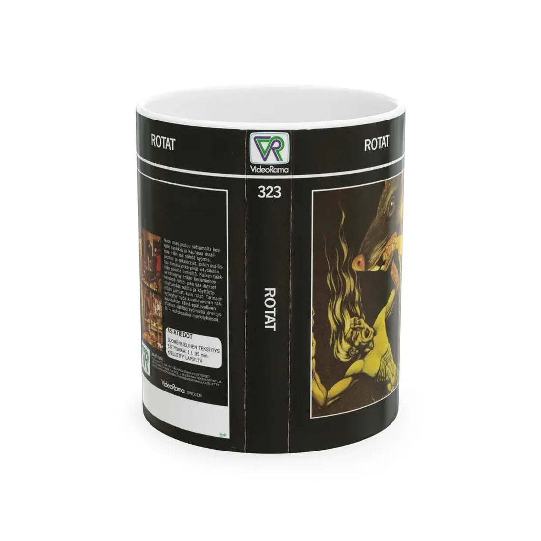 ROTAT (VHS COVER) - White Coffee Mug 11oz - Go Mug Yourself