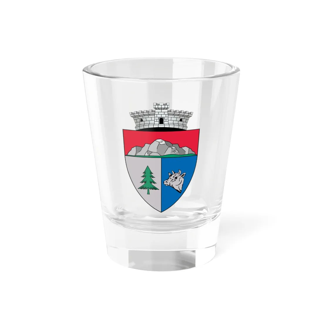 ROU AB Ciuruleasa CoA (Oman) (Coat of Arms) Shot Glass 1.5oz 1.5oz - Go Mug Yourself