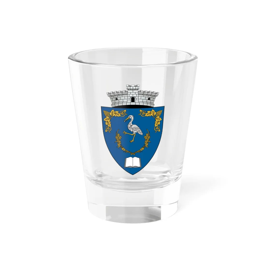 ROU AB Cut CoA (Oman) (Coat of Arms) Shot Glass 1.5oz 1.5oz - Go Mug Yourself