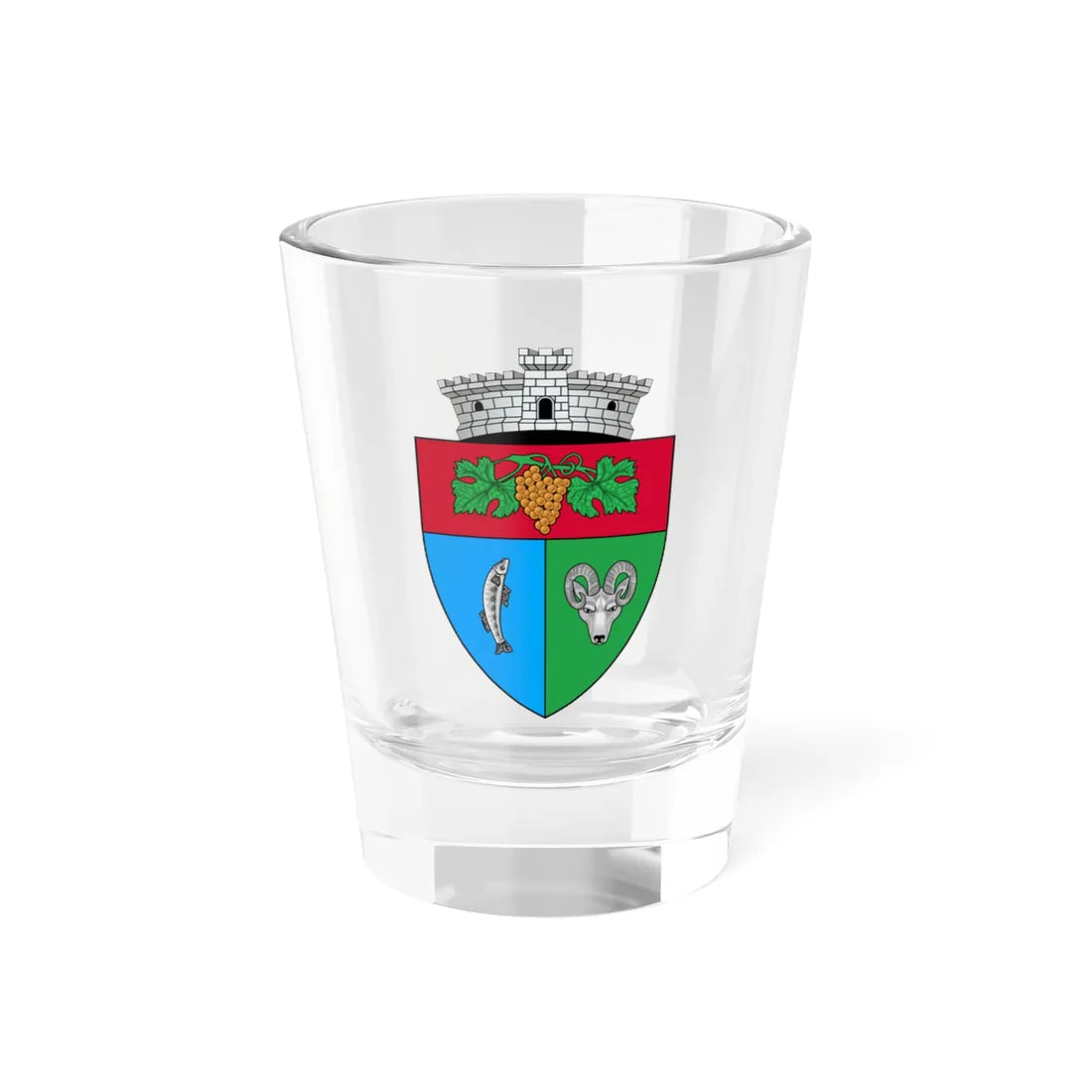 ROU AB Ighiu CoA (Oman) (Coat of Arms) Shot Glass 1.5oz 1.5oz - Go Mug Yourself