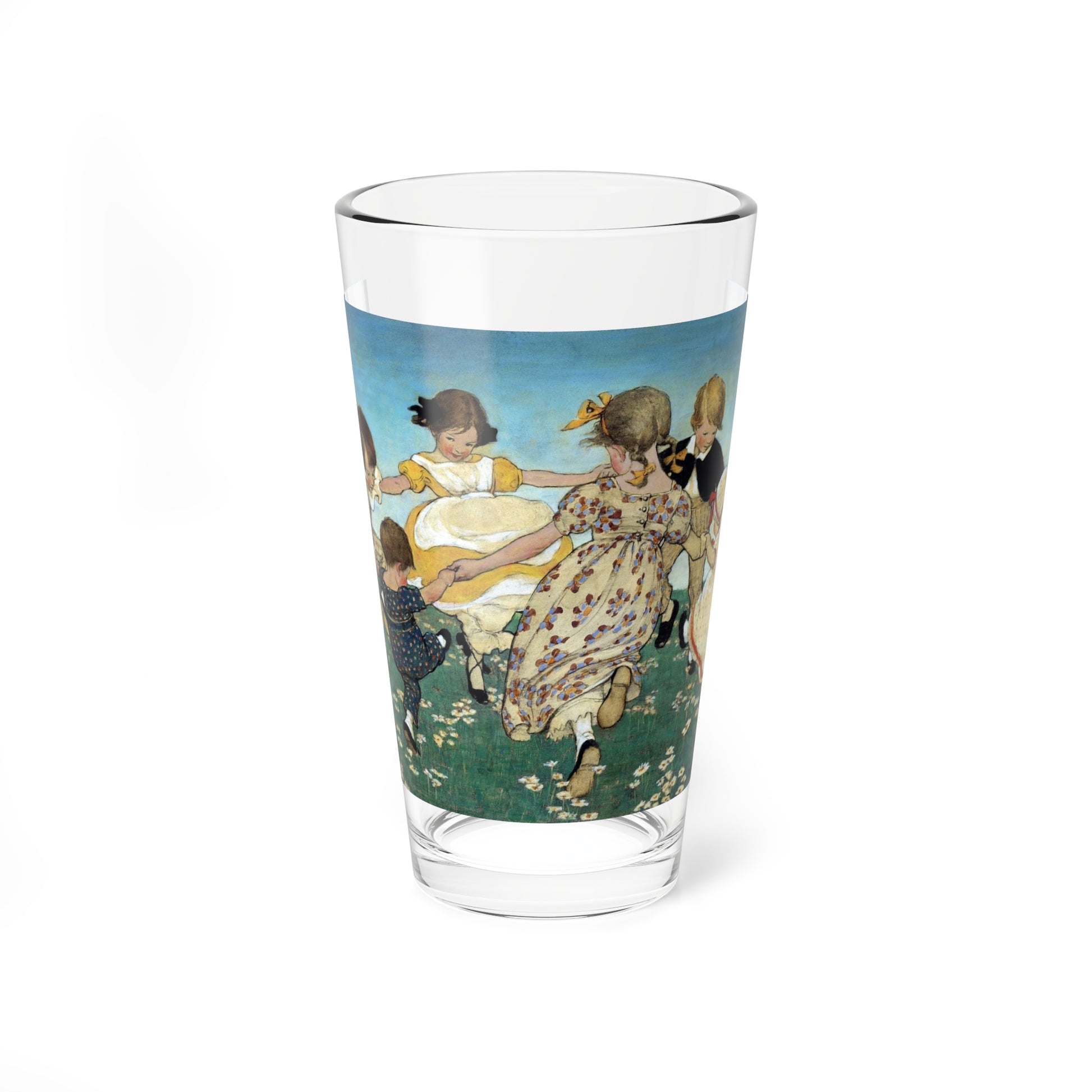 Round the ring of roses , 1914 (Magazine Illustration) Pint Glass 16oz-16oz-Go Mug Yourself