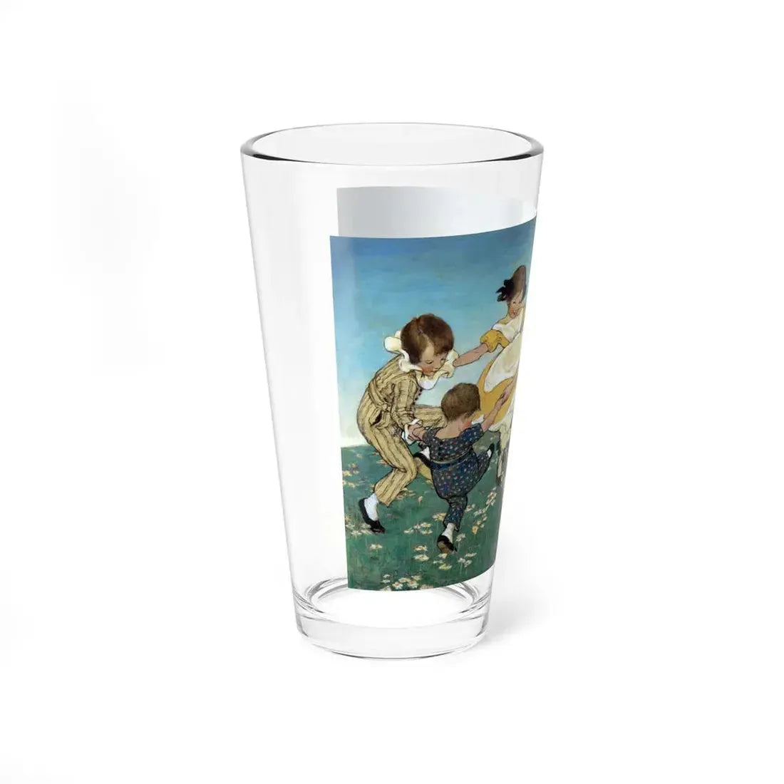 Round the ring of roses , 1914 (Magazine Illustration) Pint Glass 16oz - Go Mug Yourself