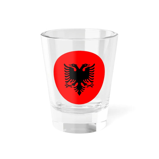 Roundel of Albania national flag (Albania) Shot Glass 1.5oz 1.5oz - Go Mug Yourself