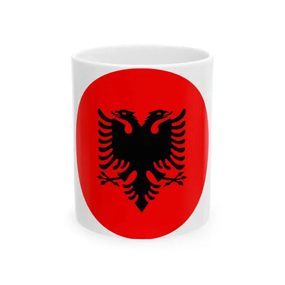 Roundel of Albania national flag (Albania) White Coffee Mug 11oz - Go Mug Yourself