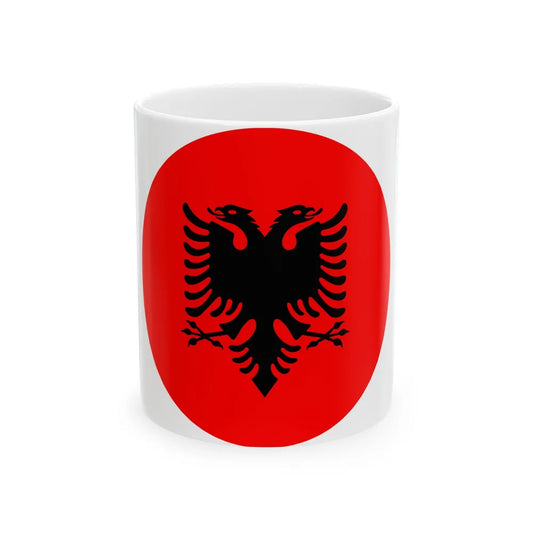 Roundel of Albania national flag (Albania) White Coffee Mug 11oz - Go Mug Yourself