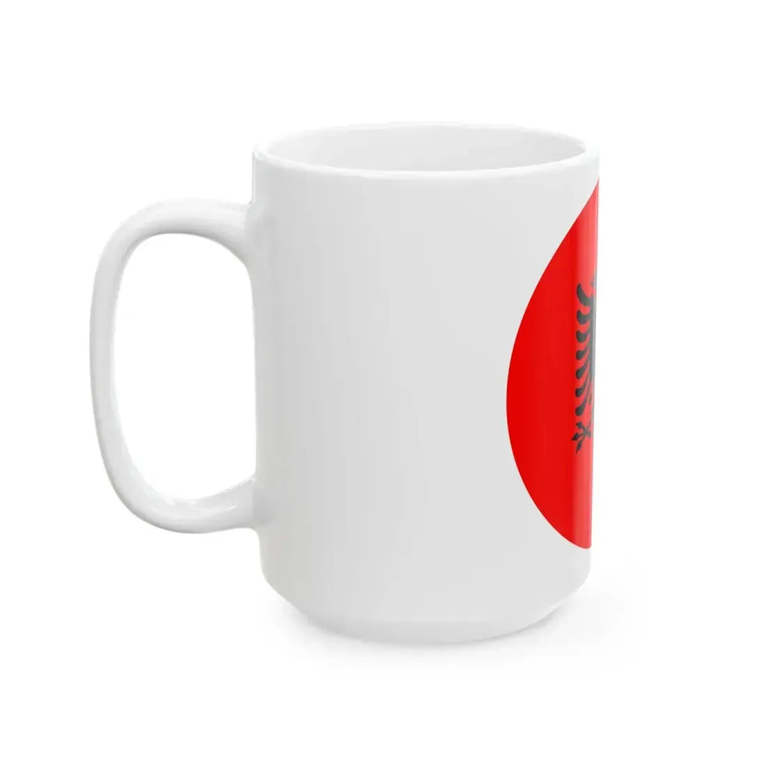 Roundel of Albania national flag (Albania) White Coffee Mug - Go Mug Yourself