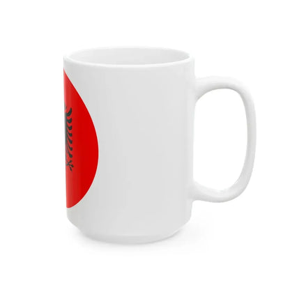 Roundel of Albania national flag (Albania) White Coffee Mug - Go Mug Yourself