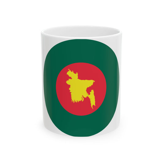 Roundel of Bangladesh with map in centre (Bangladesh) White Coffee Mug-11oz-Go Mug Yourself