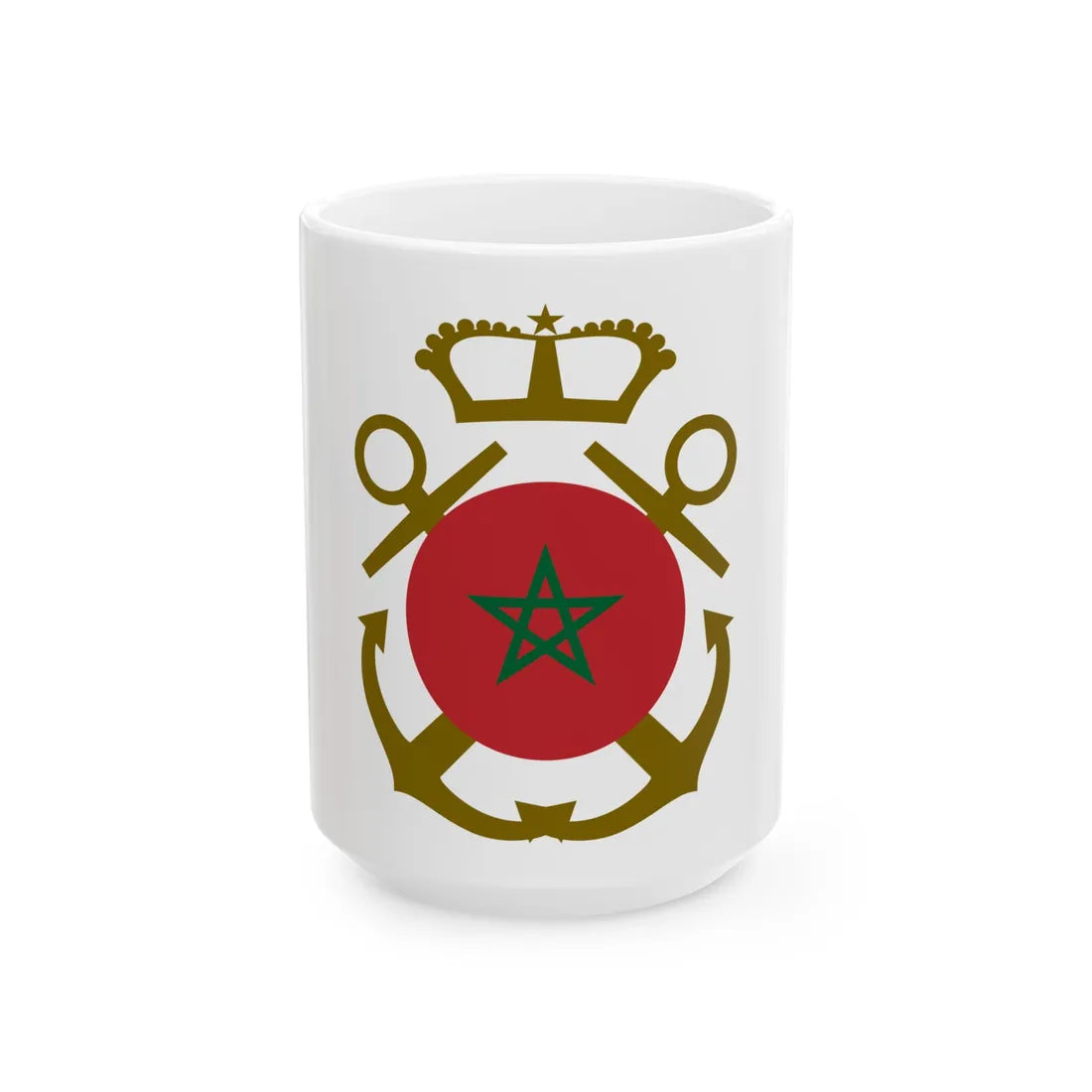 Roundel of Morocco  Naval Aviation (Morocco) White Coffee Mug 15oz - Go Mug Yourself