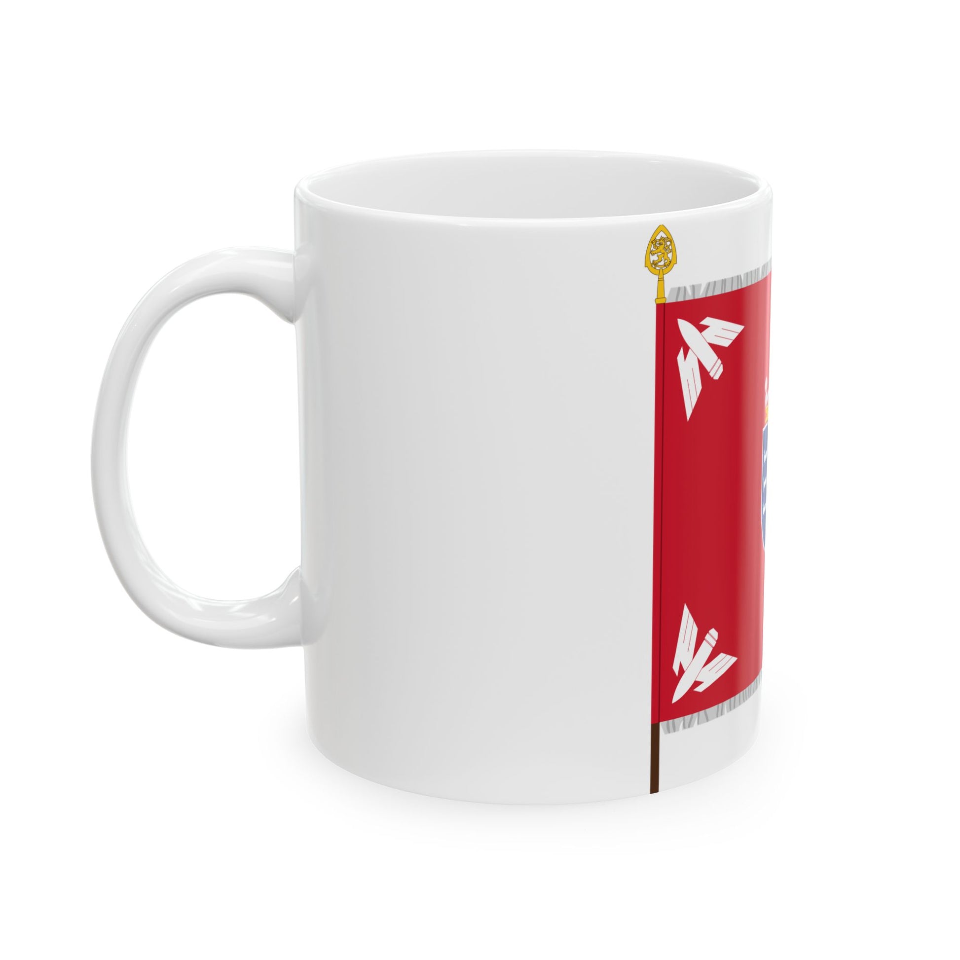 Rovaniemen ilmatorjuntapatteriston lippu (Finland) White Coffee Mug-Go Mug Yourself