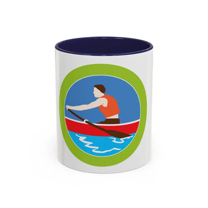 Rowing (Boy Scout Merit Badge) Accent Coffee Mug-11oz-Navy-Go Mug Yourself