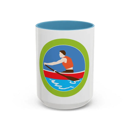 Rowing (Boy Scout Merit Badge) Accent Coffee Mug 15oz Light Blue - Go Mug Yourself