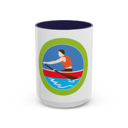 Rowing (Boy Scout Merit Badge) Accent Coffee Mug-15oz-Navy-Go Mug Yourself