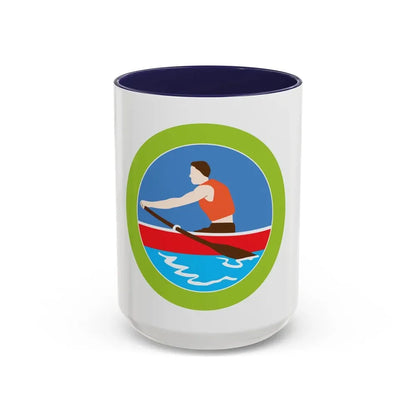 Rowing (Boy Scout Merit Badge) Accent Coffee Mug 15oz Navy - Go Mug Yourself