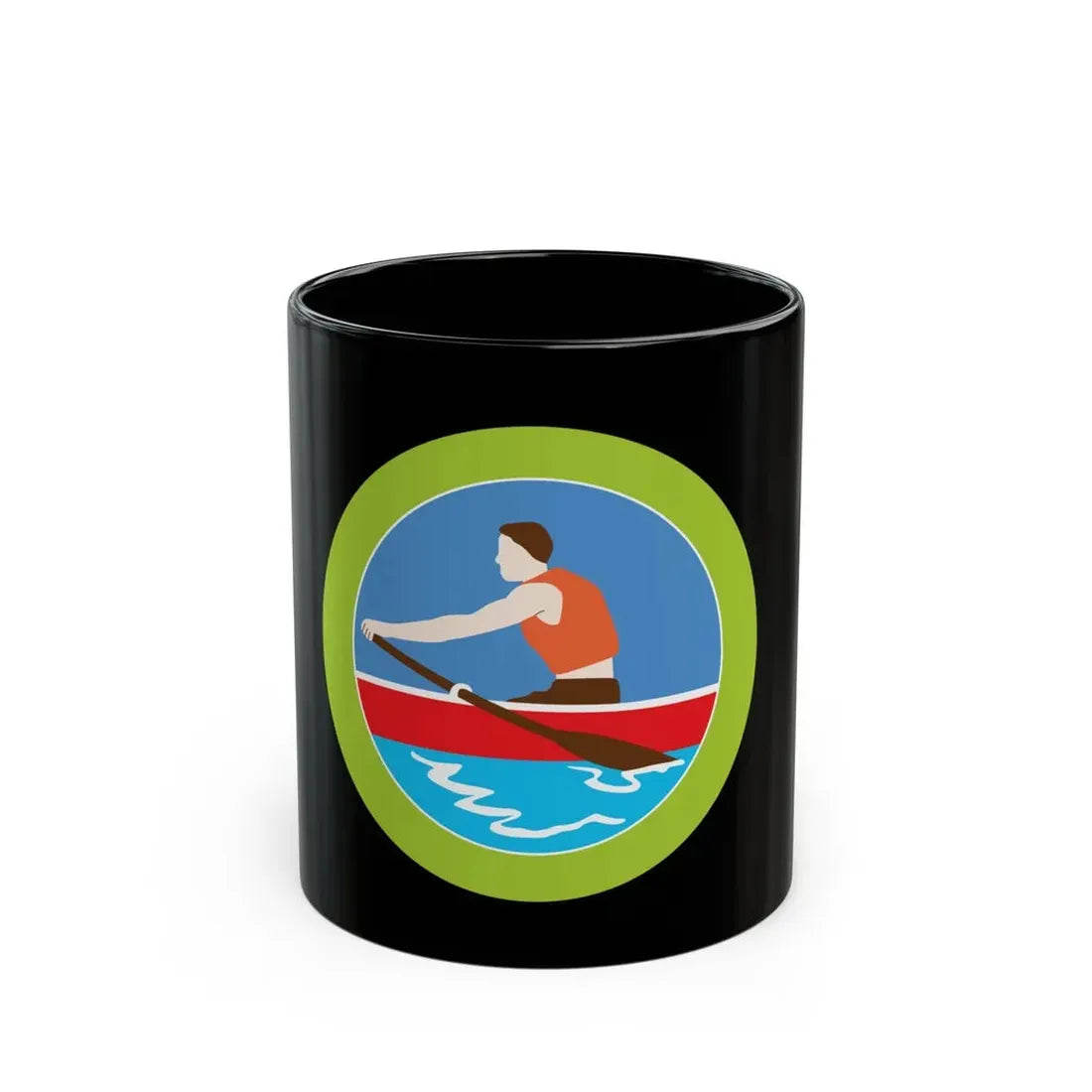 Rowing (Boy Scout Merit Badge) Black Coffee Mug 11oz - Go Mug Yourself