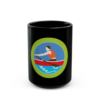 Rowing (Boy Scout Merit Badge) Black Coffee Mug 15oz - Go Mug Yourself