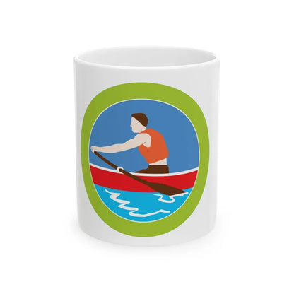 Rowing (Boy Scout Merit Badge) White Coffee Mug-11oz-Go Mug Yourself