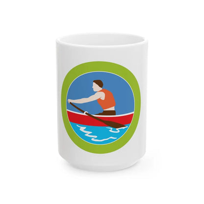 Rowing (Boy Scout Merit Badge) White Coffee Mug-15oz-Go Mug Yourself