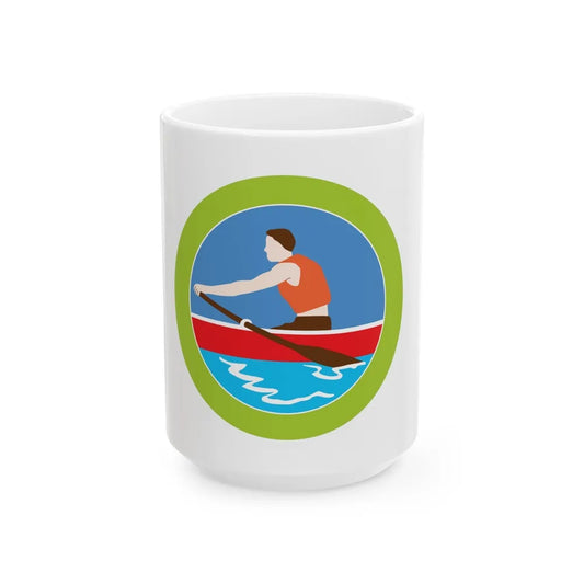 Rowing (Boy Scout Merit Badge) White Coffee Mug-15oz-Go Mug Yourself