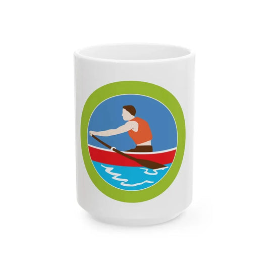 Rowing (Boy Scout Merit Badge) White Coffee Mug 15oz - Go Mug Yourself