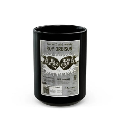 Roy Orbison 1962 (Music Poster) Black Coffee Mug 15oz - Go Mug Yourself