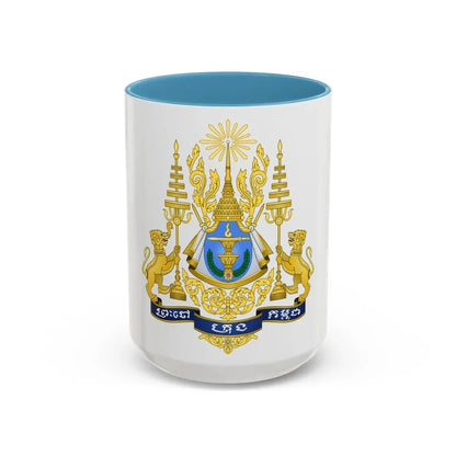 Royal arms of Cambodia - Accent Coffee Mug 15oz Light Blue - Go Mug Yourself