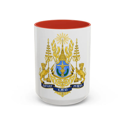 Royal arms of Cambodia - Accent Coffee Mug-15oz-Red-Go Mug Yourself