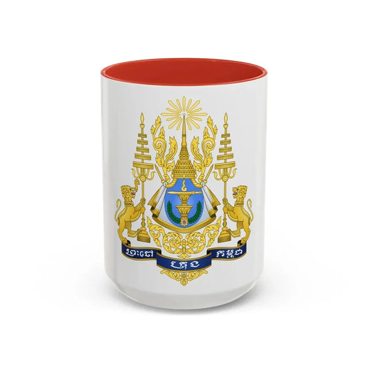 Royal arms of Cambodia - Accent Coffee Mug 15oz Red - Go Mug Yourself