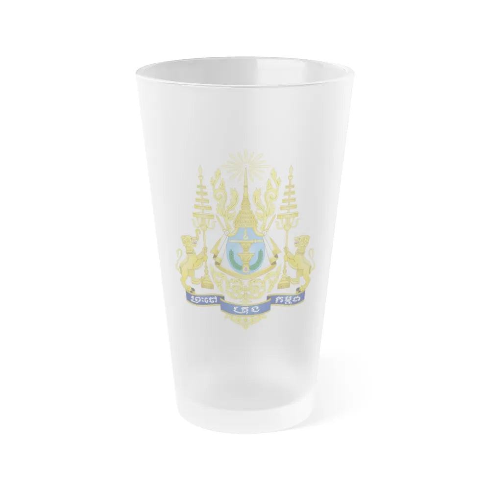 Royal arms of Cambodia - Frosted Pint Glass 16oz-16oz-Frosted-Go Mug Yourself