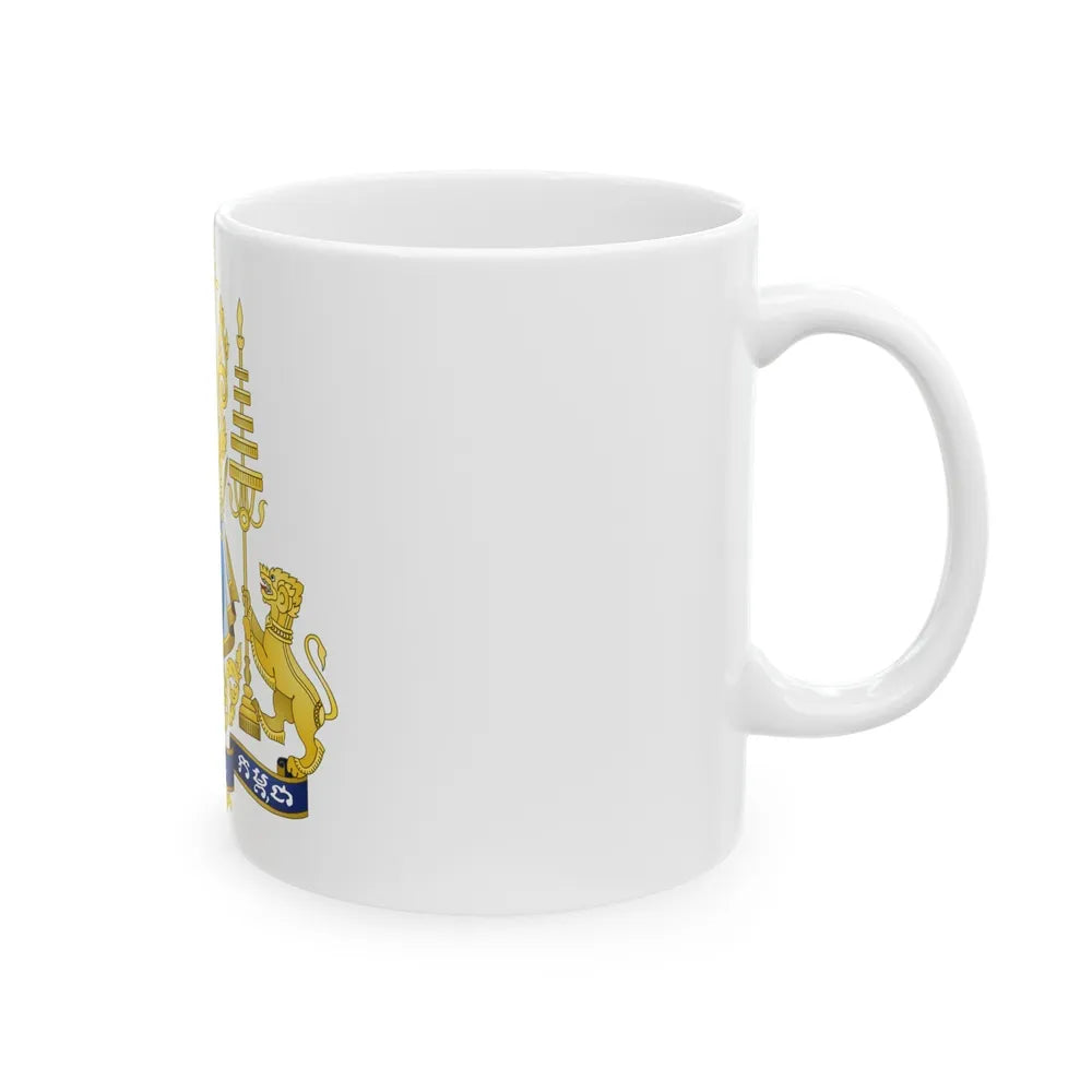 Royal arms of Cambodia - White Coffee Mug-Go Mug Yourself