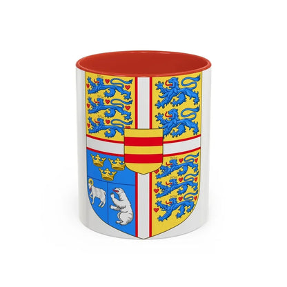 Royal arms of Denmark - Accent Coffee Mug 11oz Red - Go Mug Yourself