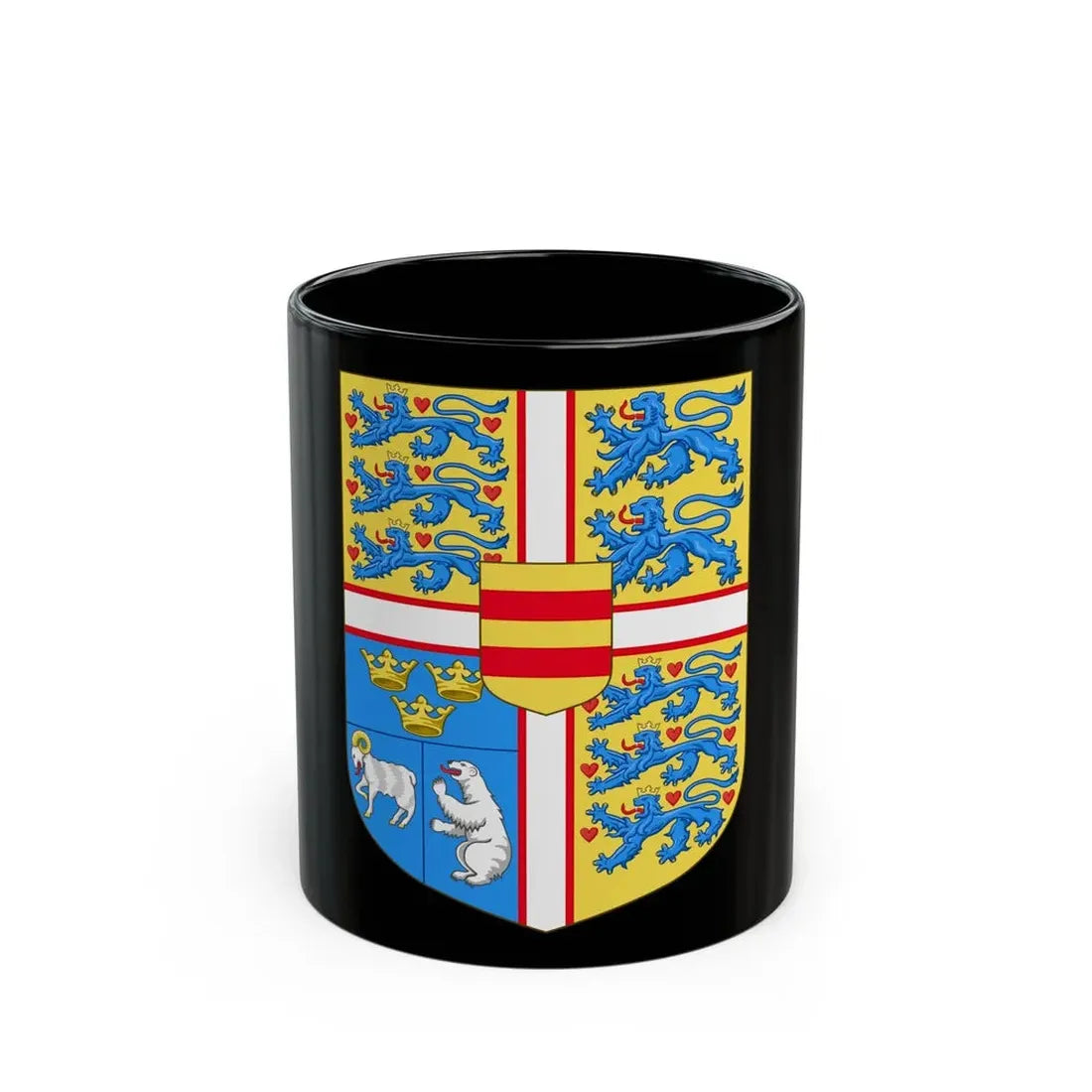 Royal arms of Denmark - Black Coffee Mug 11oz - Go Mug Yourself