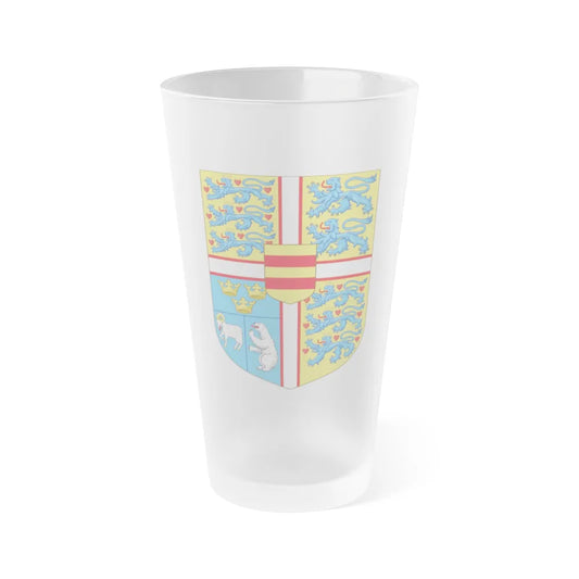 Royal arms of Denmark - Frosted Pint Glass 16oz-16oz-Frosted-Go Mug Yourself