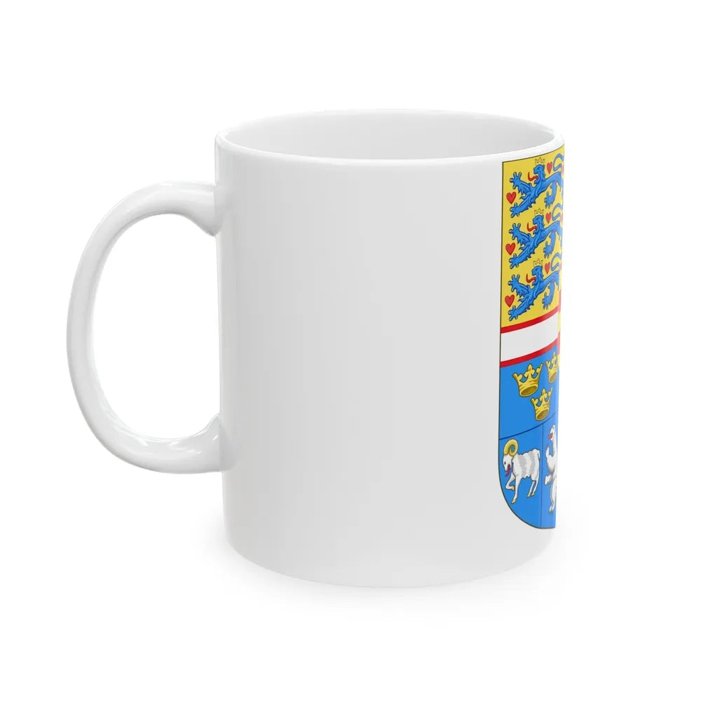 Royal arms of Denmark - White Coffee Mug-Go Mug Yourself