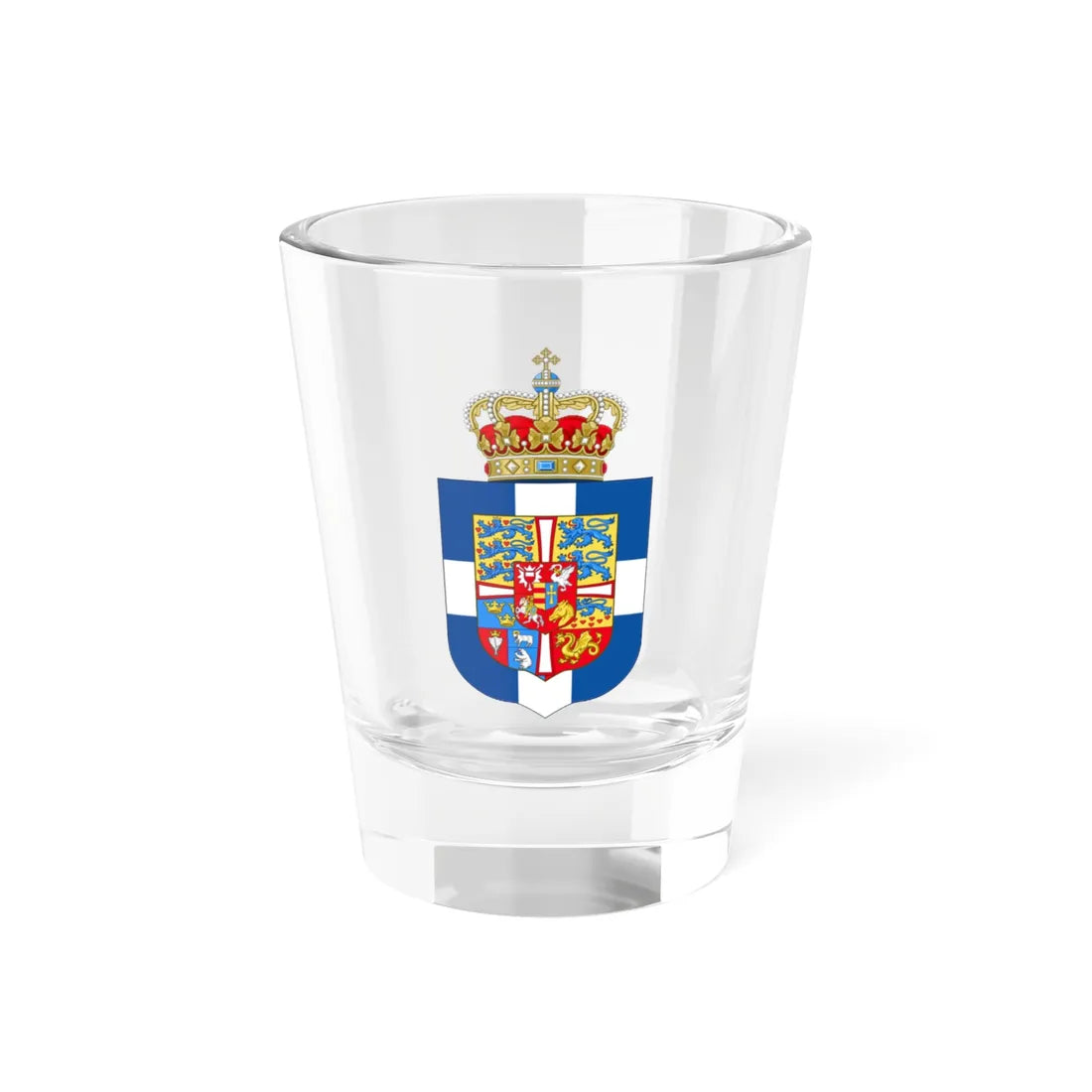 Royal Arms of Greece 1936-1967 (Greece) (Coat of Arms) Shot Glass 1.5oz 1.5oz - Go Mug Yourself