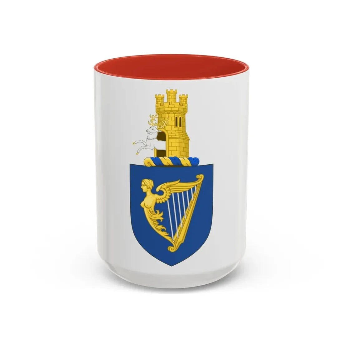 Royal arms of Ireland - Accent Coffee Mug 15oz Red - Go Mug Yourself