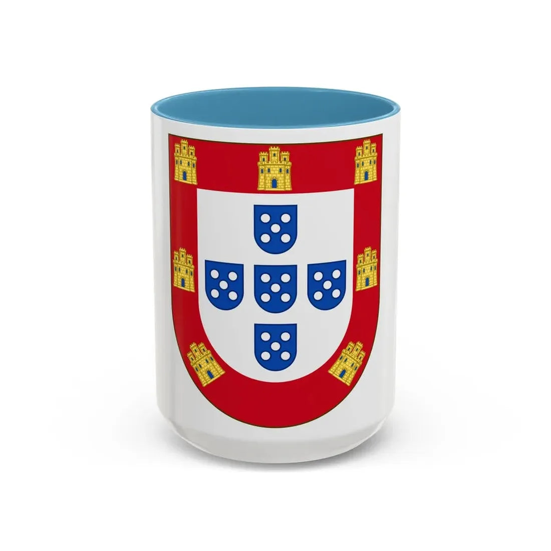 Royal Arms of Portugal - Accent Coffee Mug 15oz Light Blue - Go Mug Yourself
