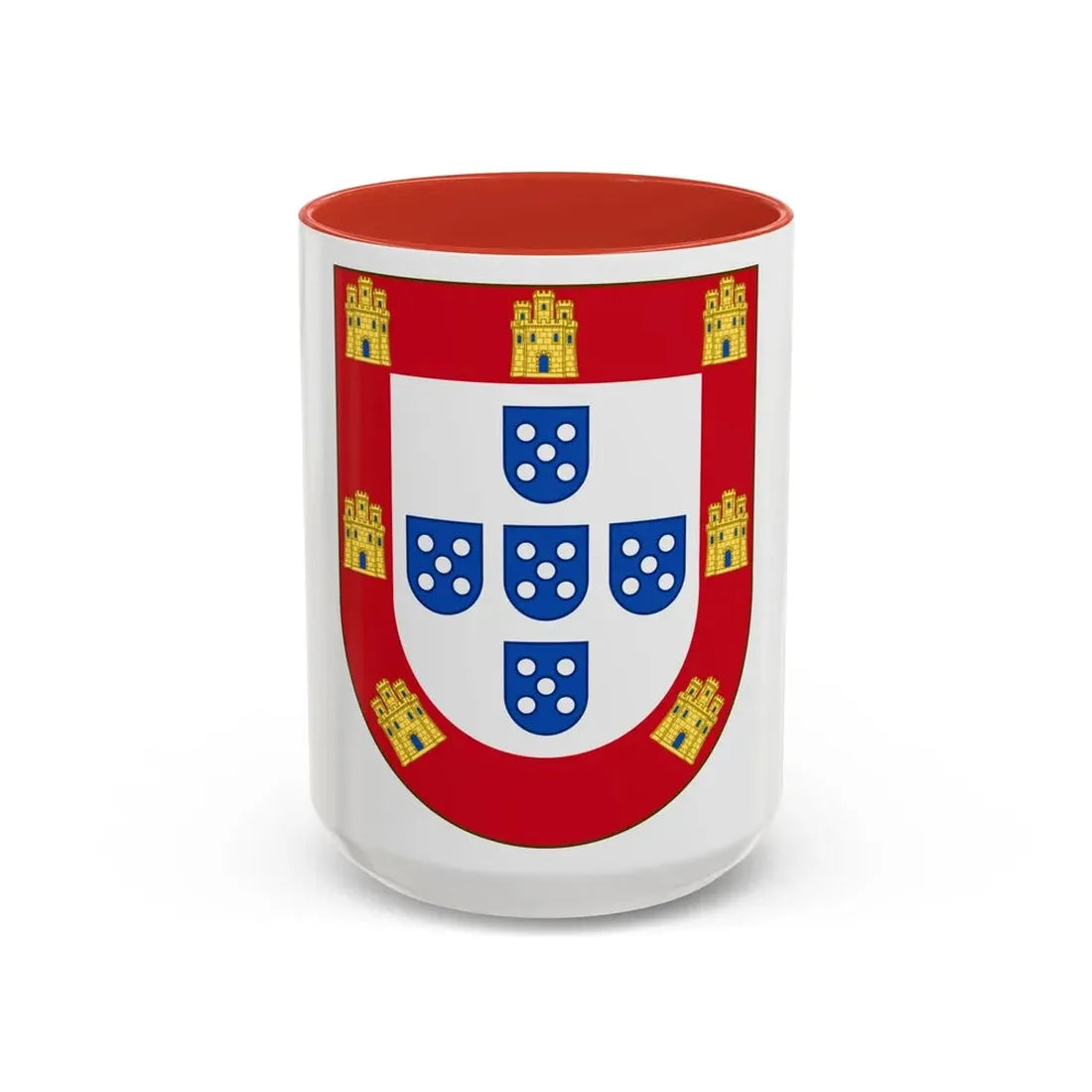 Royal Arms of Portugal - Accent Coffee Mug 15oz Red - Go Mug Yourself