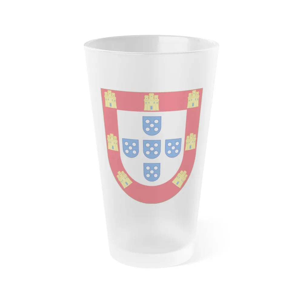 Royal Arms of Portugal - Frosted Pint Glass 16oz-16oz-Frosted-Go Mug Yourself