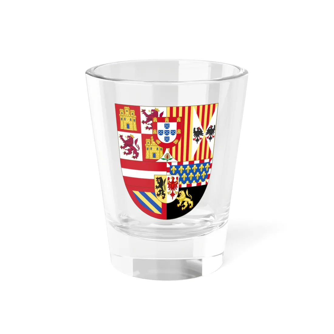 Royal Arms of Spain 1580-1668 (Spain) (Coat of Arms) Shot Glass 1.5oz 1.5oz - Go Mug Yourself