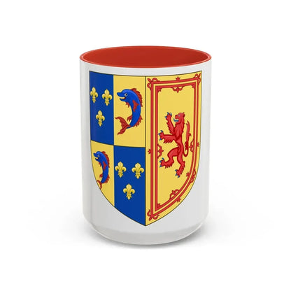 Royal Arms of the Kingdom of Scotland (1558) - Accent Coffee Mug 15oz Red - Go Mug Yourself