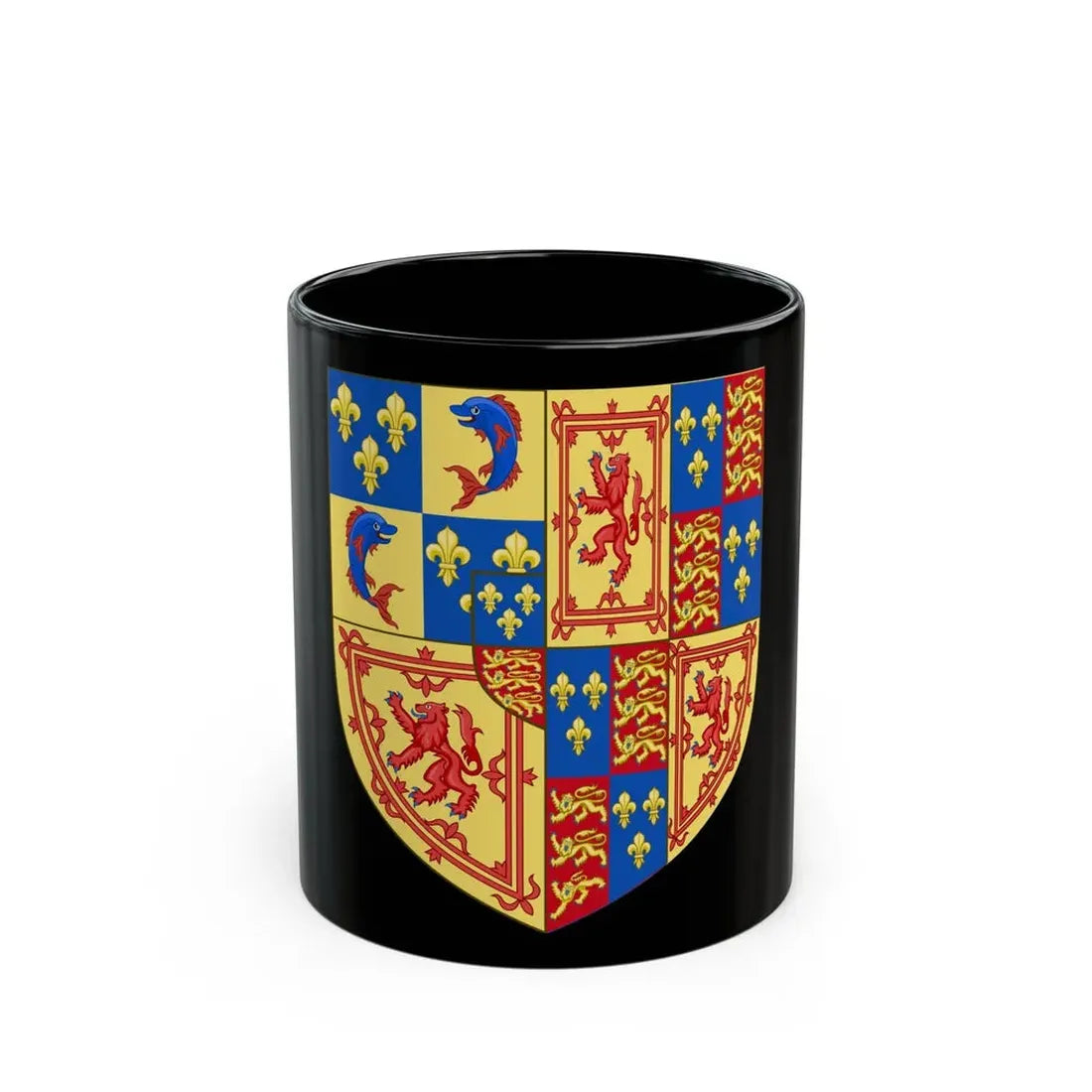 Royal Arms of the Kingdom of Scotland (1559) - Black Coffee Mug 11oz - Go Mug Yourself