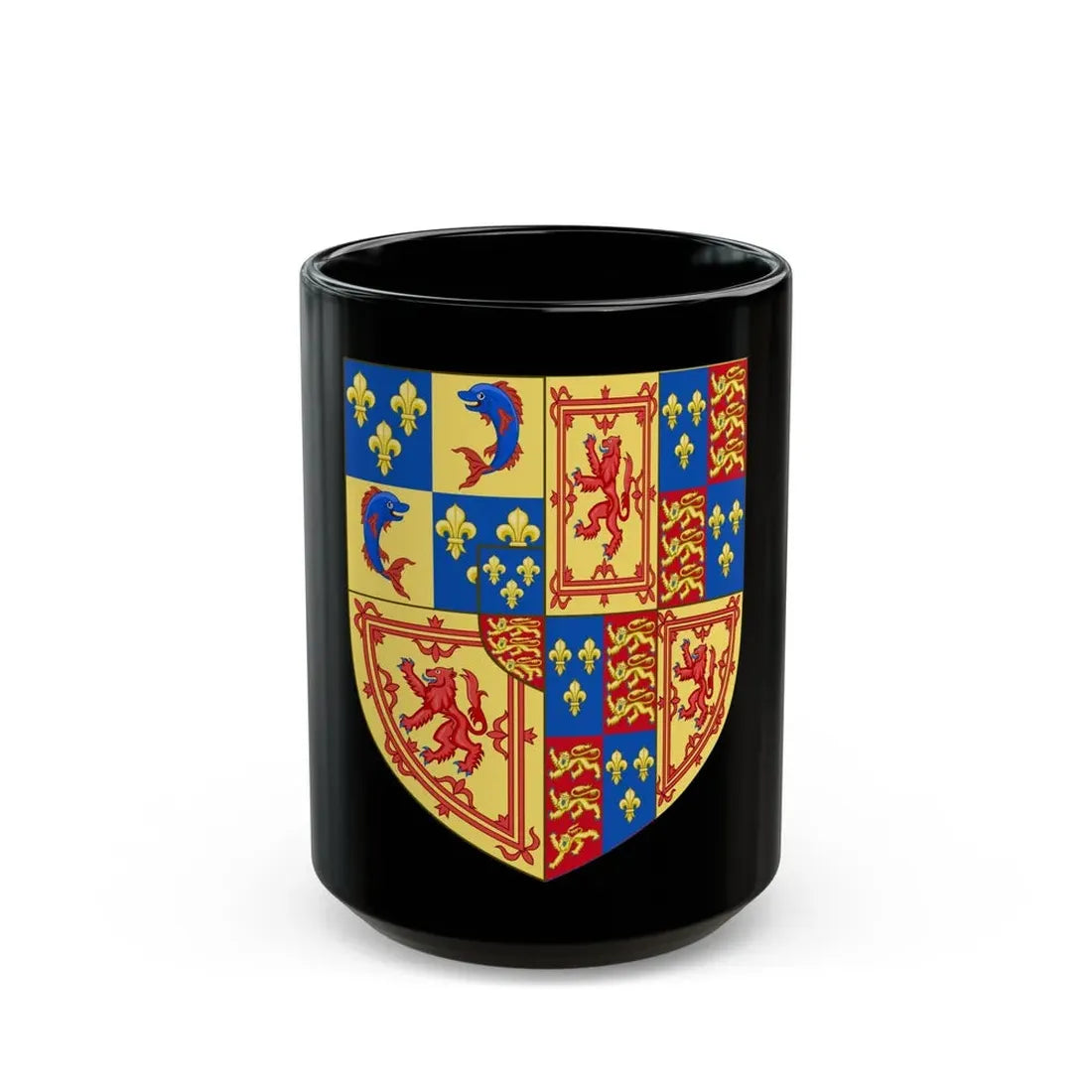 Royal Arms of the Kingdom of Scotland (1559) - Black Coffee Mug 15oz - Go Mug Yourself