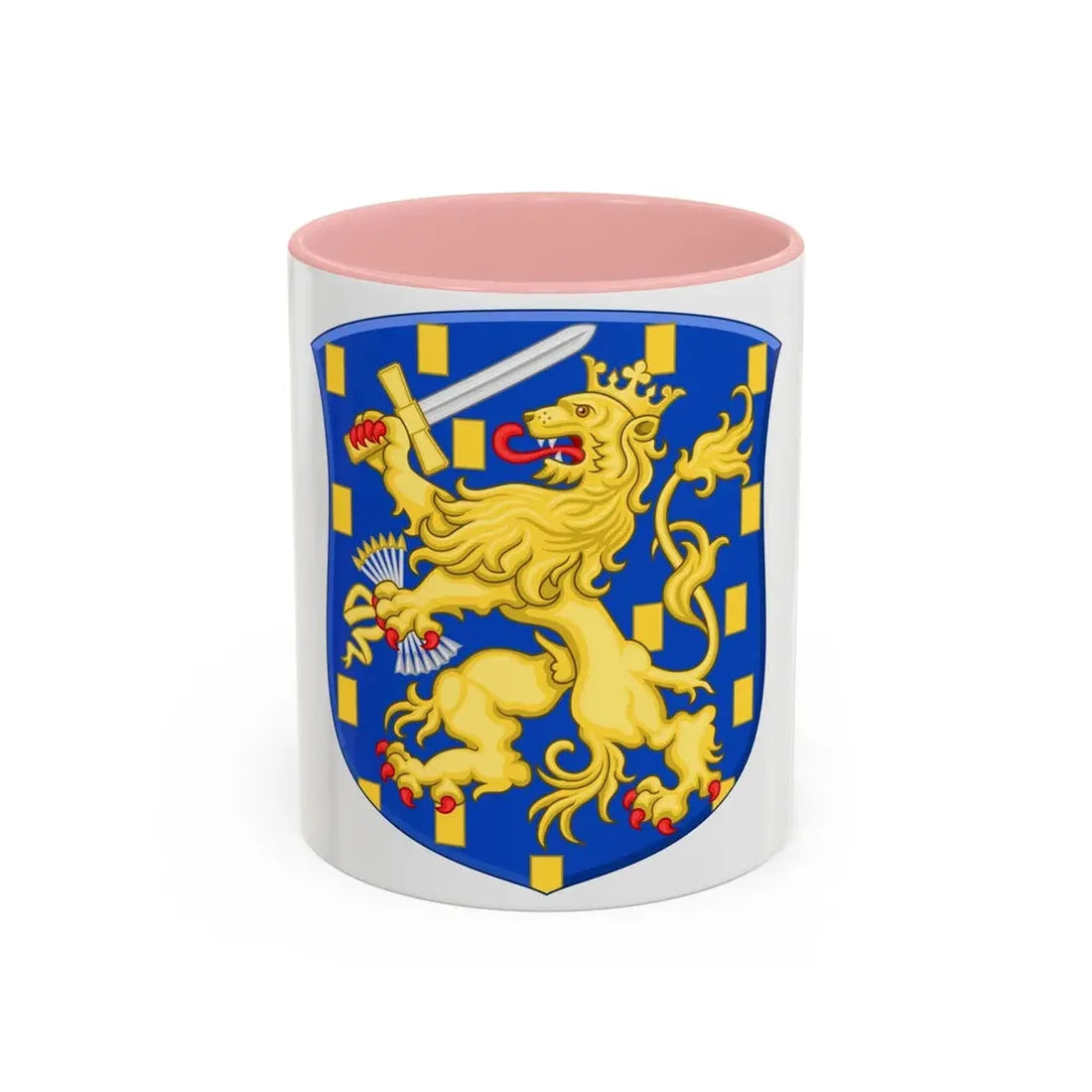 Royal Arms of the Netherlands - Accent Coffee Mug 11oz Pink - Go Mug Yourself